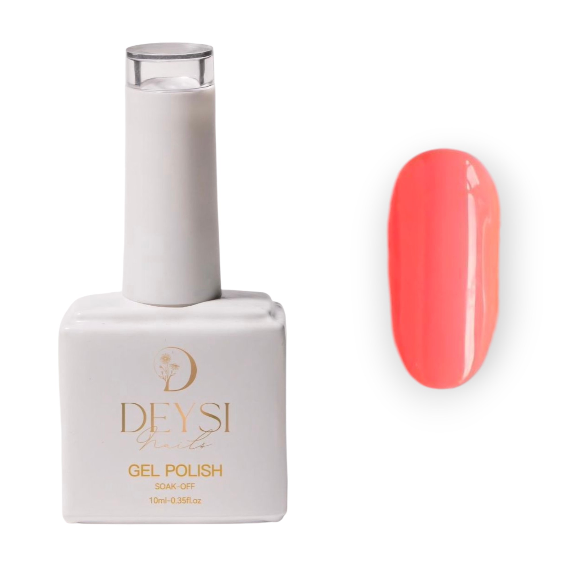 "TPO & HEMA Free coral nail polish bottle professional quality DNails"